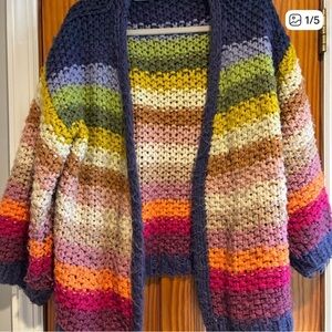 Listicle Colorful Striped Cardigan